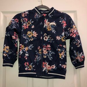 Girls Floral Bomber coat